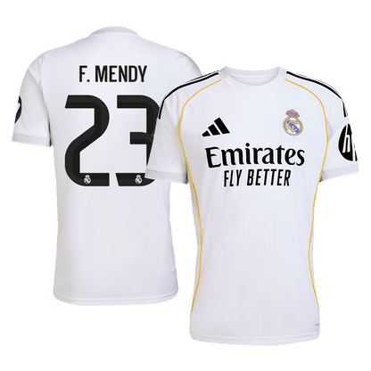 F.MENDY #23 Real Madrid Mens Home Soccer Jersey 2025/26 White [PREMIUM]