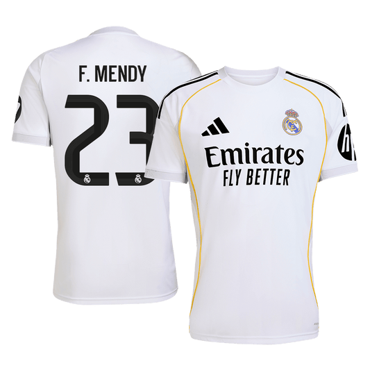 F.MENDY #23 Real Madrid Mens Home Soccer Jersey 2025/26 White [PREMIUM]