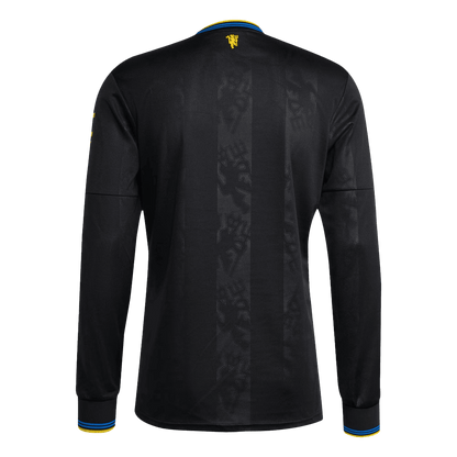 Manchester United Mens Third Away Long Sleeve Soccer Jersey 2025/26 Black