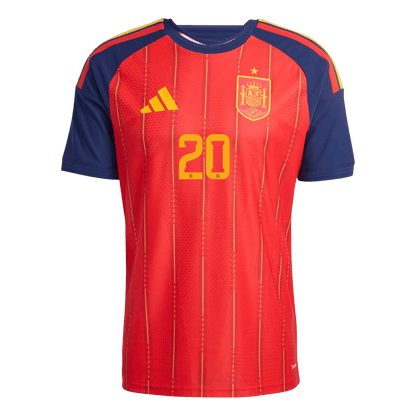 PEDRI #20 Spain Mens Home Soccer Jersey World Cup 2026 Red - Player Version