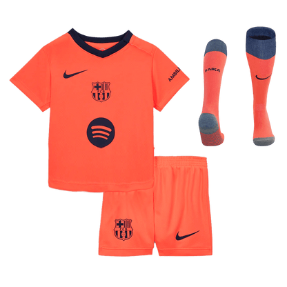 Barcelona Kids Third Away Soccer Full Set 2025/26 Orange