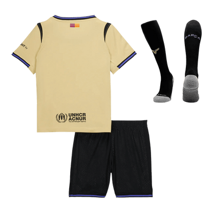 Barcelona Kids Away Soccer Full Set 2025/26 Yellow&Black