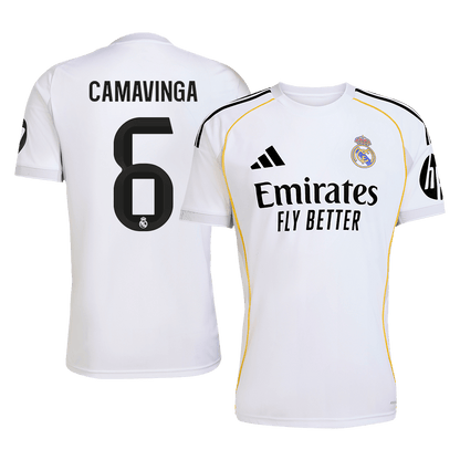 CAMAVINGA #6 Real Madrid Mens Home Soccer Jersey 2025/26 White [PREMIUM]