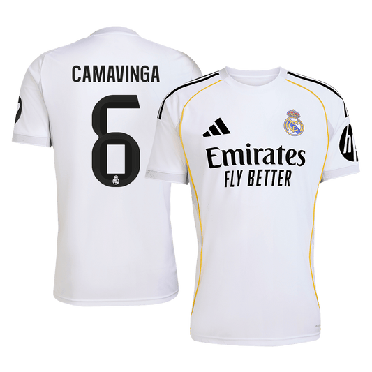 CAMAVINGA #6 Real Madrid Mens Home Soccer Jersey 2025/26 White [PREMIUM]