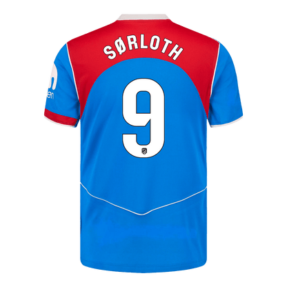 SØRLOTH #9 Atletico Madrid Mens Third Away Soccer Jersey 2025/26 Blue