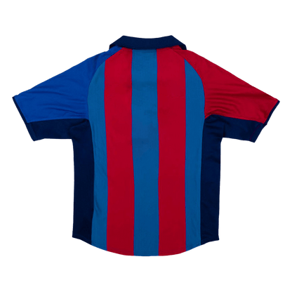 Retro Barcelona Mens Home Soccer Jersey 2001/02 Red&Blue
