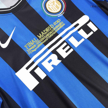 Retro Inter Milan Mens Home Soccer Jersey UCL Final UCL 2009/10 Black&Blue