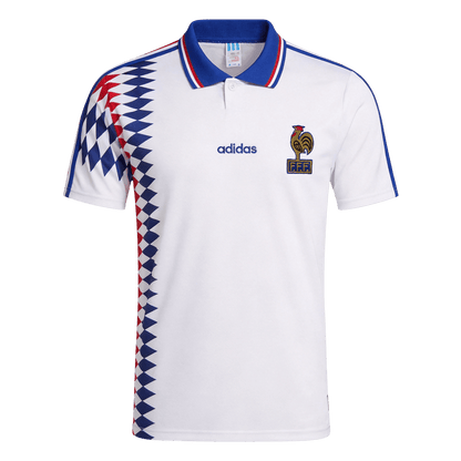 Retro France Mens Away Soccer Jersey 1994 White