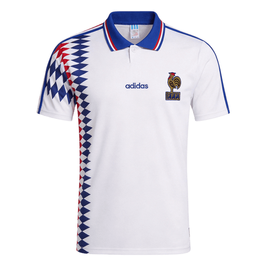 Retro France Mens Away Soccer Jersey 1994 White
