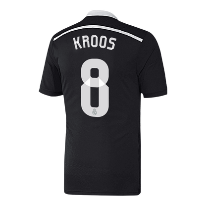 Retro KROOS #8 Real Madrid Mens Third Away Soccer Jersey 2014/15 Black