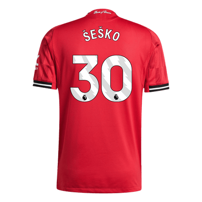 ŠEŠKO #30 Manchester United Mens Home Soccer Jersey 2025/26 Red - Player Version