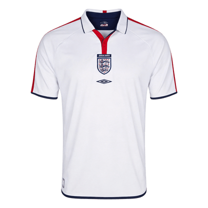 Retro England Mens Home Soccer Jersey 2004 White