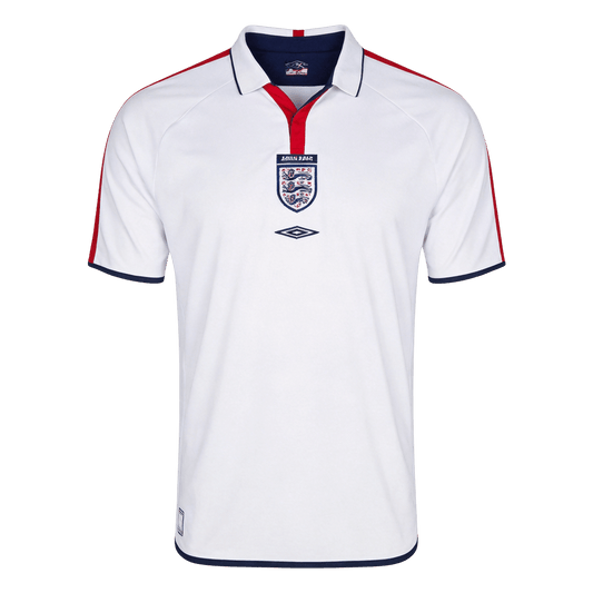 Retro England Mens Home Soccer Jersey 2004 White