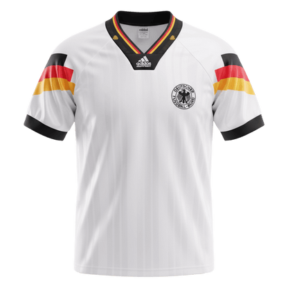 Retro Germany Mens Home Soccer Jersey 1992 White