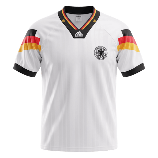 Retro Germany Mens Home Soccer Jersey 1992 White