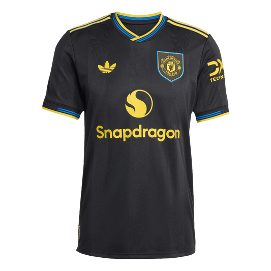 Manchester United Mens Third Away Soccer Jersey 2025/26 Black - Player Version