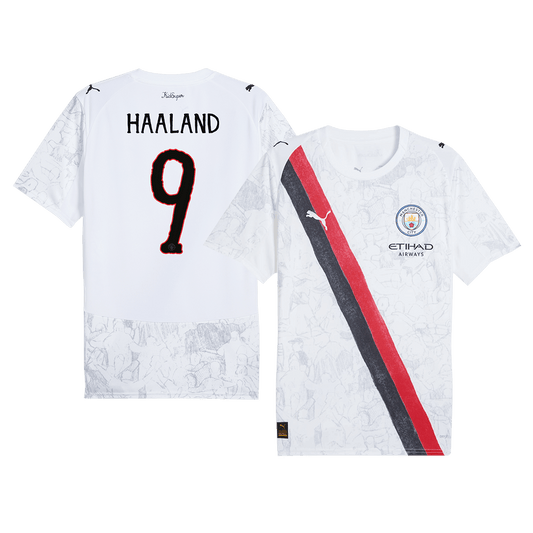HAALAND #9 Manchester City Mens Soccer Jersey World Cup KidSuper 2025/26 White