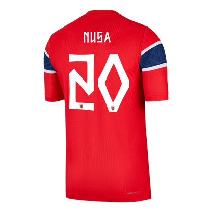 NUSA #20 Norway Mens Home Soccer Jersey World Cup 2026 Red - Player Version