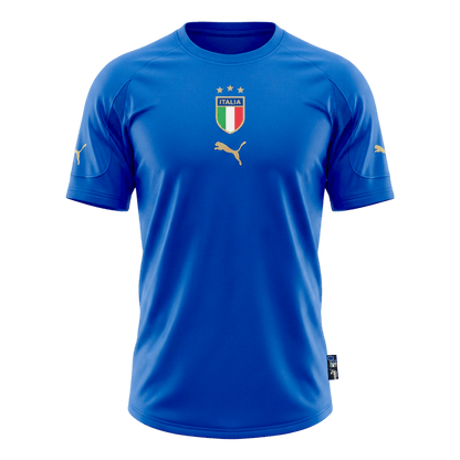 Retro Italy Mens Home Soccer Jersey 2004 Blue