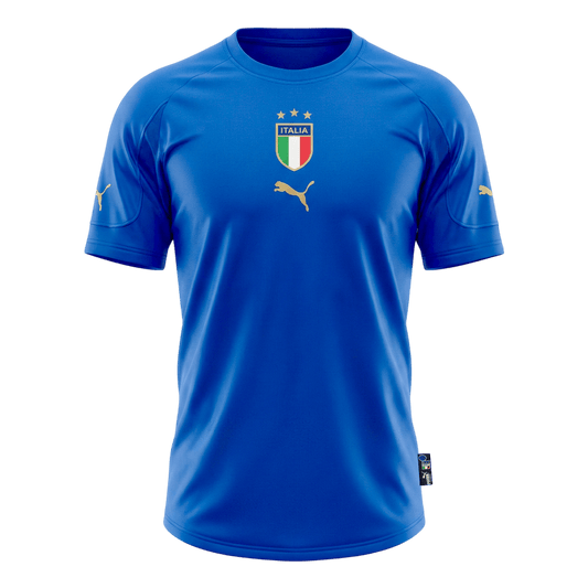 Retro Italy Mens Home Soccer Jersey 2004 Blue