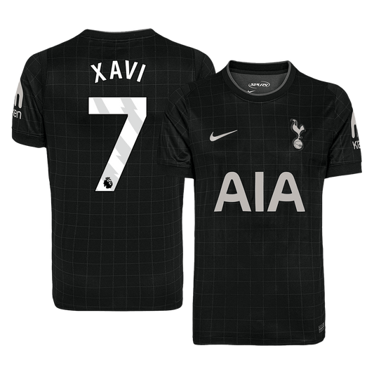 XAVI #7 Tottenham Hotspur Mens Away Soccer Jersey 2025/26 Black