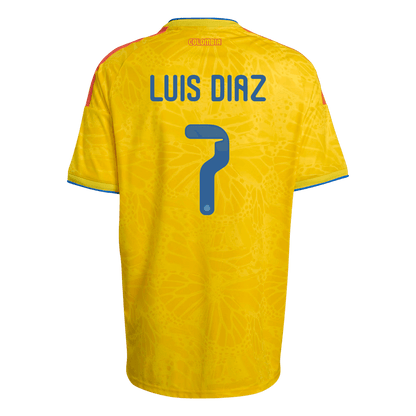 LUIS DíAZ #7 Colombia Mens Home Soccer Jersey World Cup 2026 Yellow