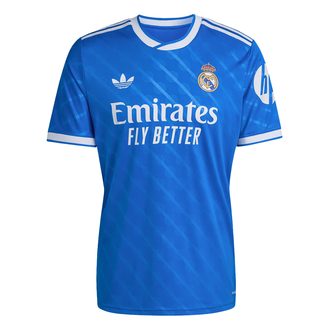 F. MENDY #23 Real Madrid Mens Third Away Soccer Jersey 2025/26 Blue