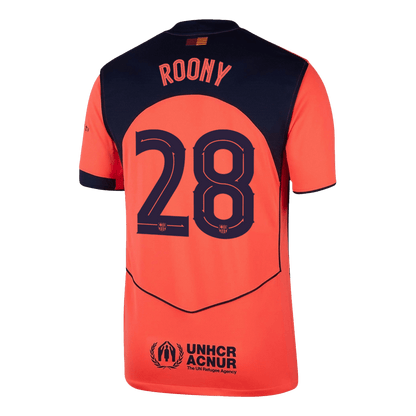 ROONY #28 Barcelona Mens Third Away Soccer Jersey 2025/26 Orange