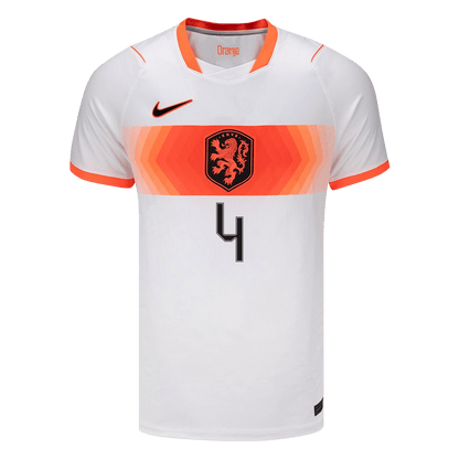 VIRGIL #4 Netherlands Mens Away Soccer Jersey World Cup 2026 White