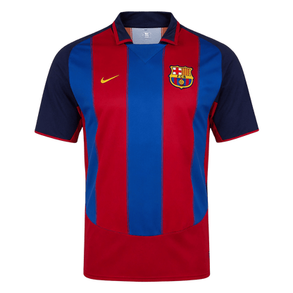 Retro Barcelona Mens Home Soccer Jersey 2003/04 Red&Blue