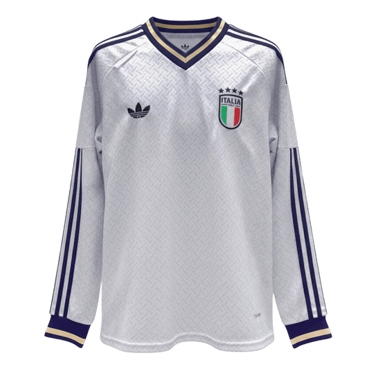 Italy Mens Away Long Sleeve Soccer Jersey World Cup 2026 White