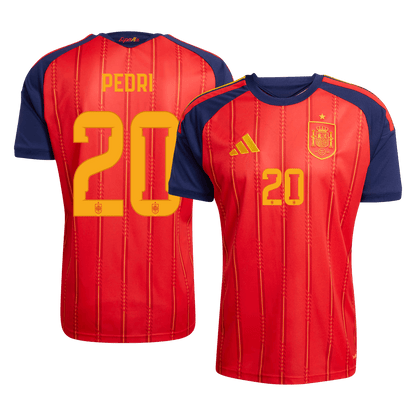 PEDRI #20 Spain Mens Home Soccer Jersey World Cup 2026 Red [PREMIUM]