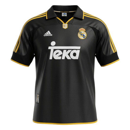 Retro Real Madrid Mens Away Soccer Jersey 1999/01 Black