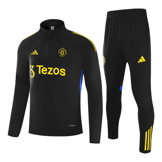Manchester United Kids Training Tracksuit Kit 2025/26 Black