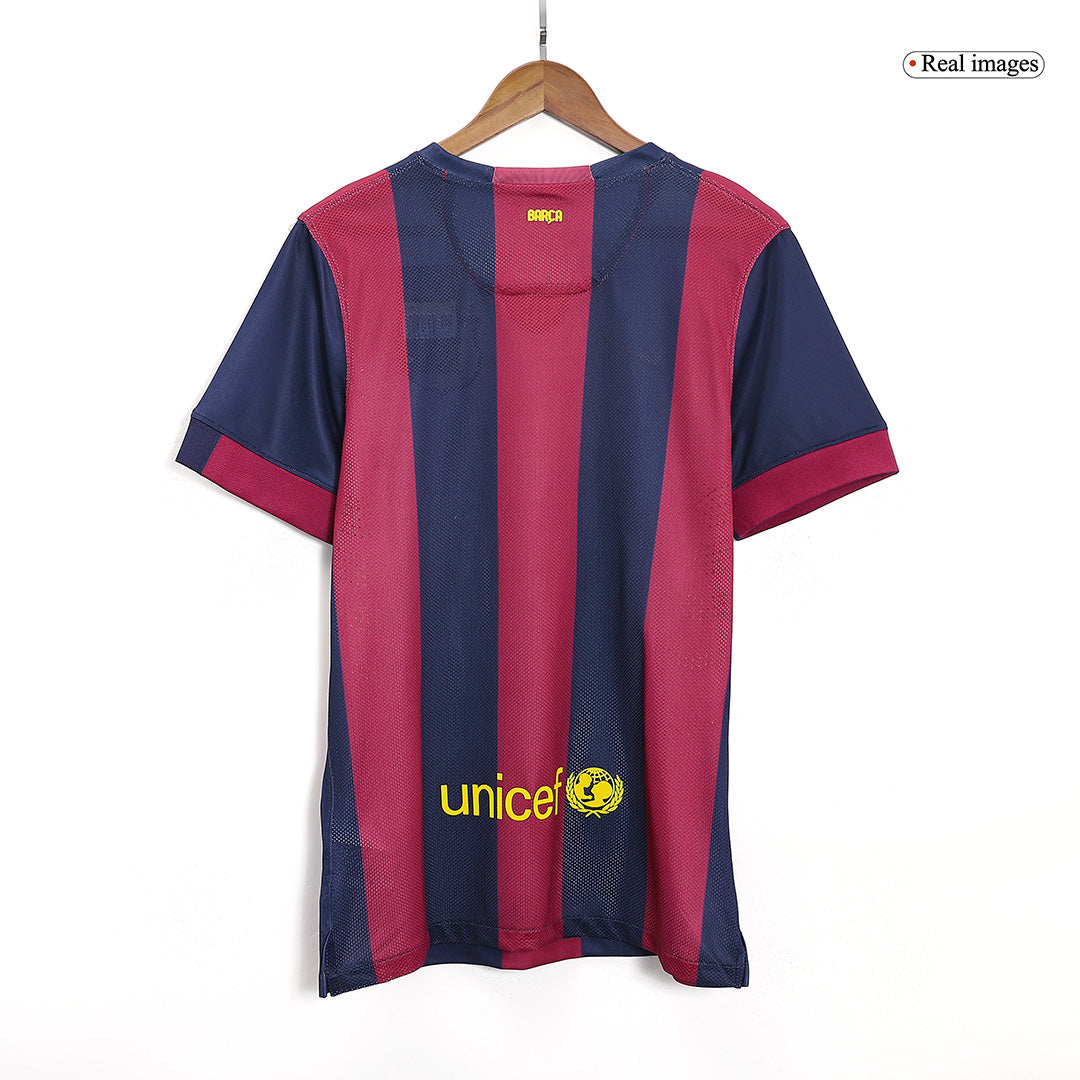 Retro Barcelona Mens Home Soccer Jersey 2014/15 Red&Blue