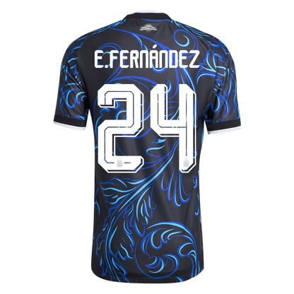 E. FERNÁNDEZ #24 Argentina Mens Away Soccer Jersey World Cup 2026 Black - Player Version