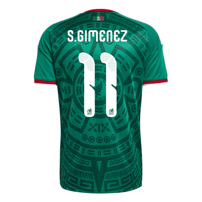 S.GIMENEZ #11 Mexico Mens Home Soccer Jersey World Cup 2026 Green [PREMIUM]