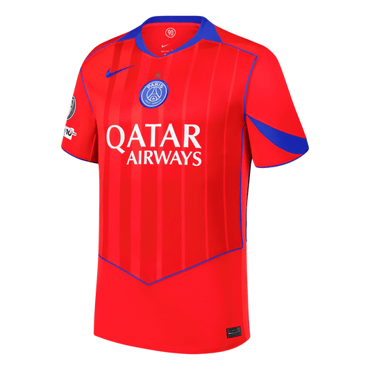 PSG Mens Third Away Soccer Jersey 2025/26 Red