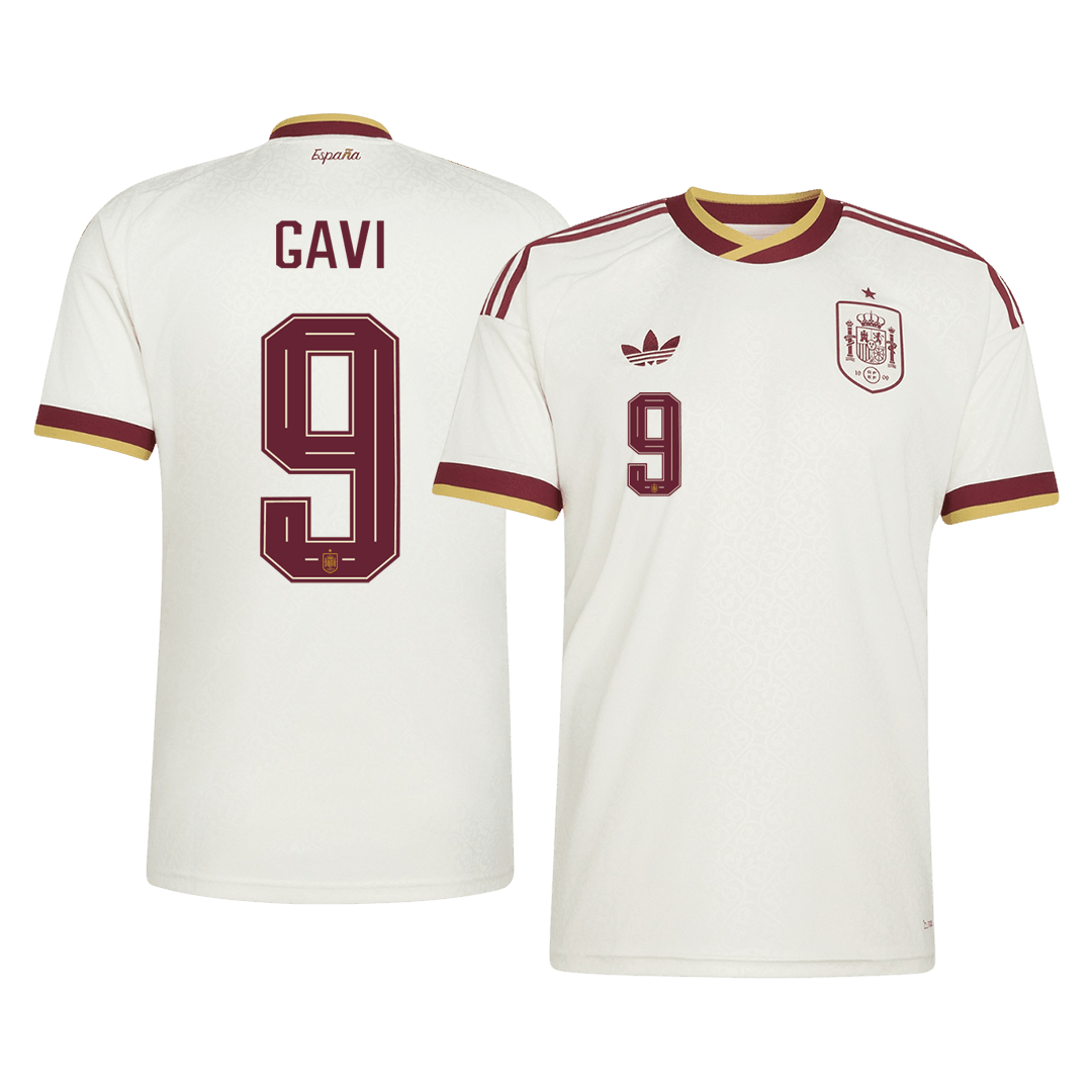 GAVI #9 Spain Mens Away Soccer Jersey World Cup 2026 White