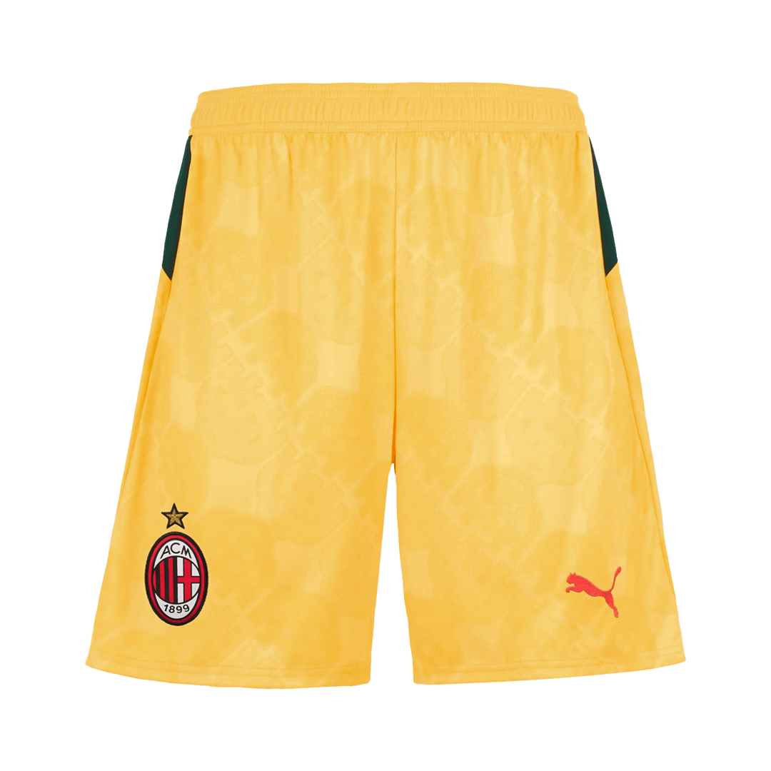 AC Milan Mens Third Away Soccer Shorts 2025/26 Yellow