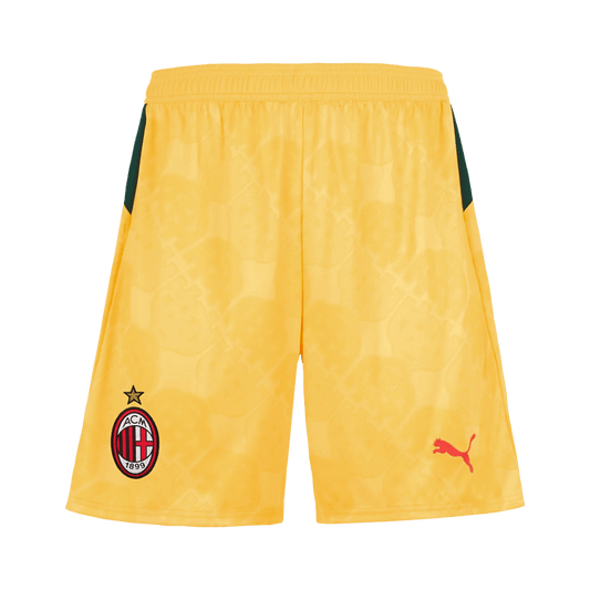 AC Milan Mens Third Away Soccer Shorts 2025/26 Yellow