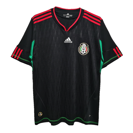 Retro Mexico Mens Away Soccer Jersey 2010 Black