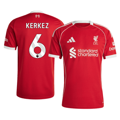 KERKEZ #6 Liverpool Mens Home Soccer Jersey 2025/26 Red