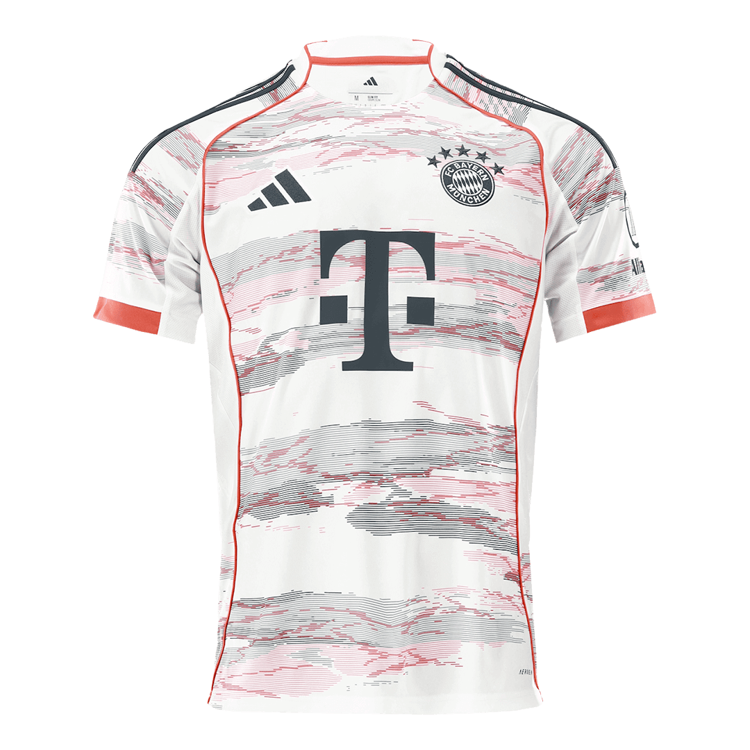 UPAMECANO #2 Bayern Munich Mens Away Soccer Jersey 2025/26 White