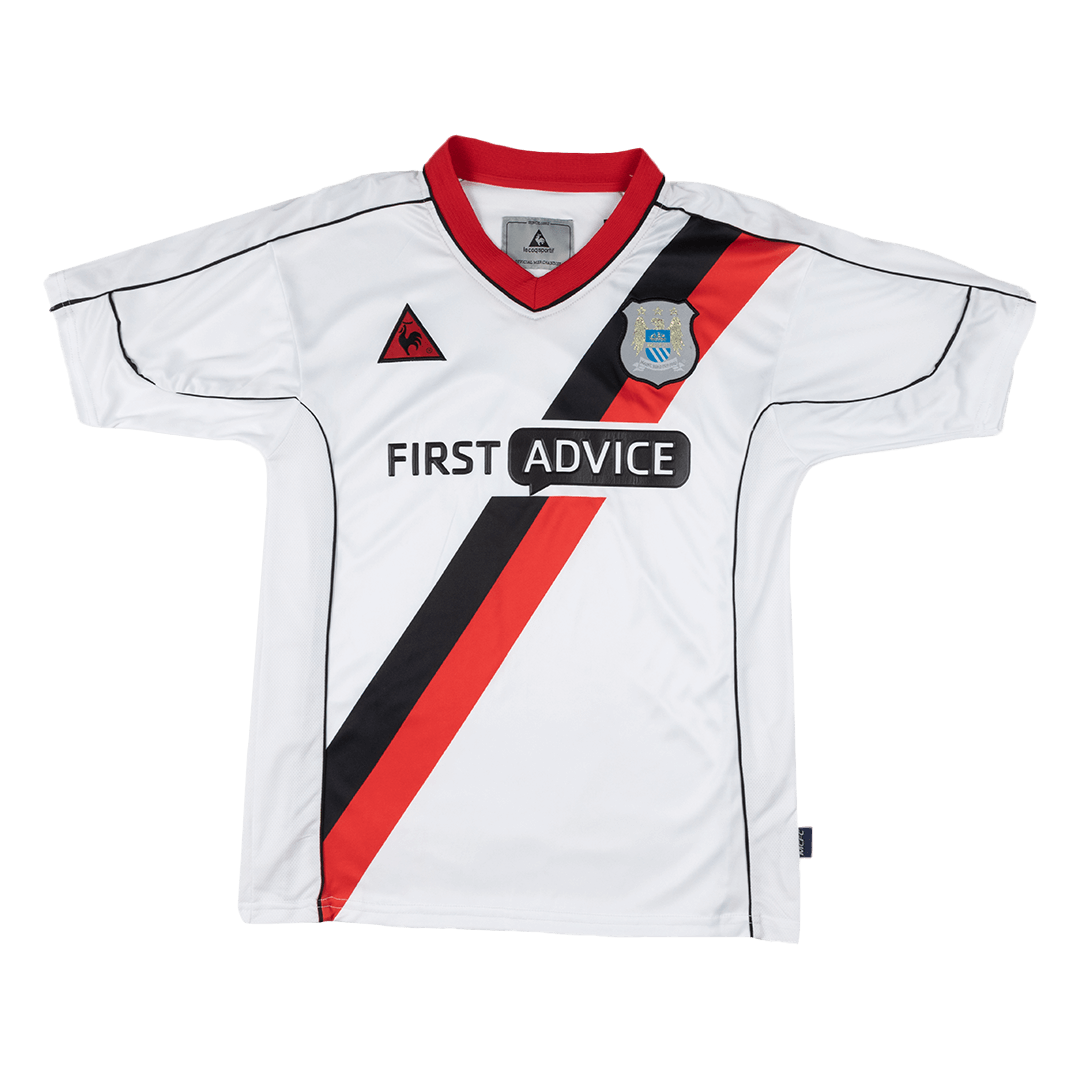 Retro Manchester City Mens Away Soccer Jersey 2002/03 White