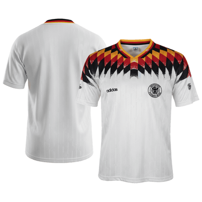 Retro Germany Mens Home Soccer Jersey 1994 White