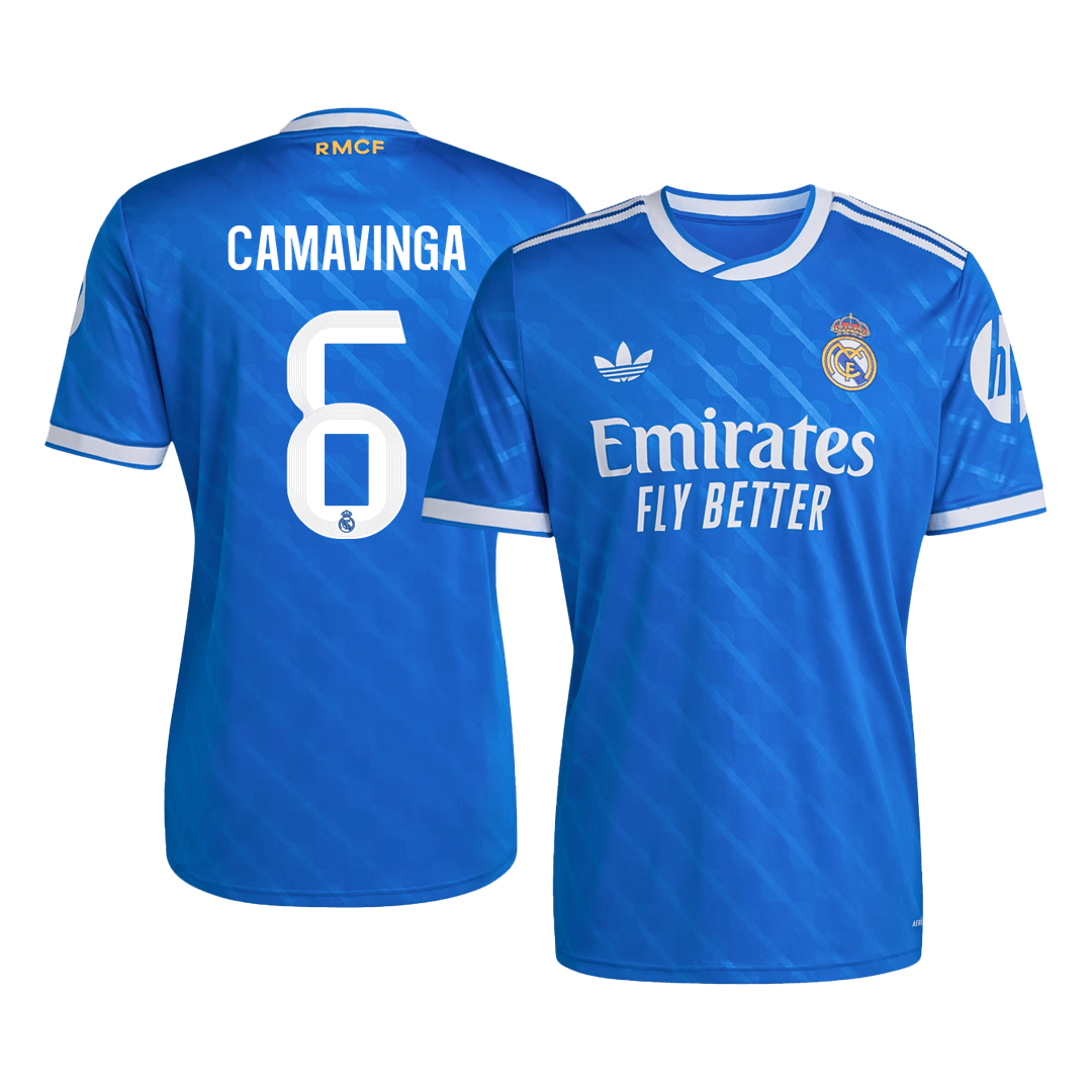 CAMAVINGA #6 Real Madrid Mens Third Away Soccer Jersey 2025/26 Blue