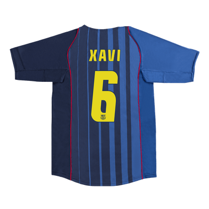 Retro XAVI #6 Barcelona Mens Away Soccer Jersey 2004/05 Blue
