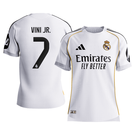 VINI JR. #7 Real Madrid Mens Home Soccer Jersey 2025/26 White - Player Version [PREMIUM]
