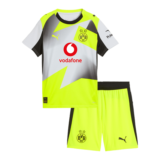 Borussia Dortmund Kids Away Soccer Kit 2025/26 Gray